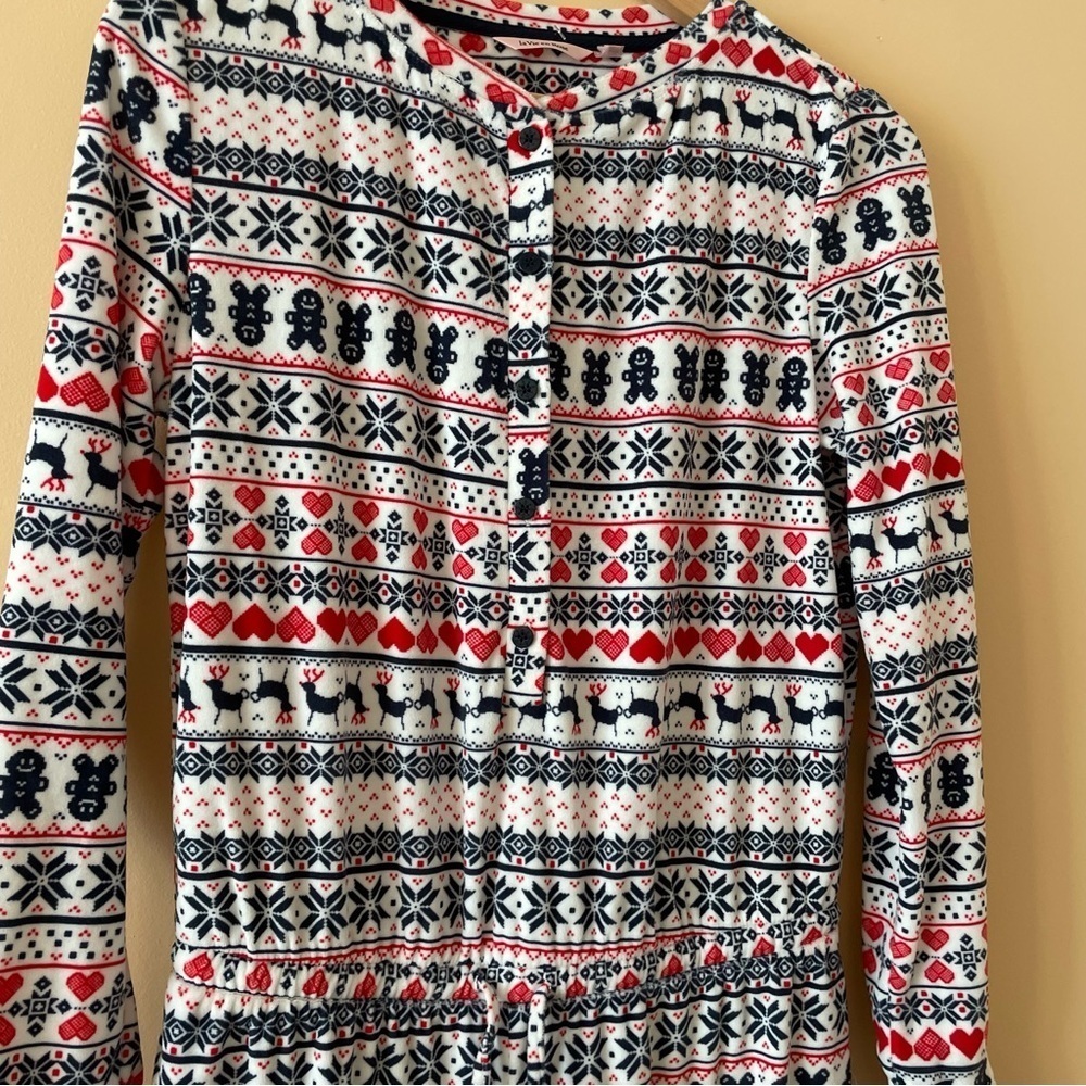 La Vie En Rose Festive Patterned Pajama Onesie S - Picture 2 of 3